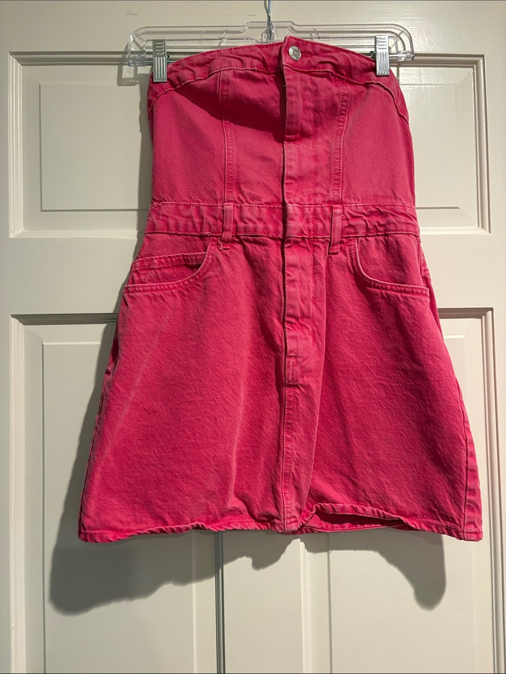 Zara Hot Pink Strapless Mini Dress